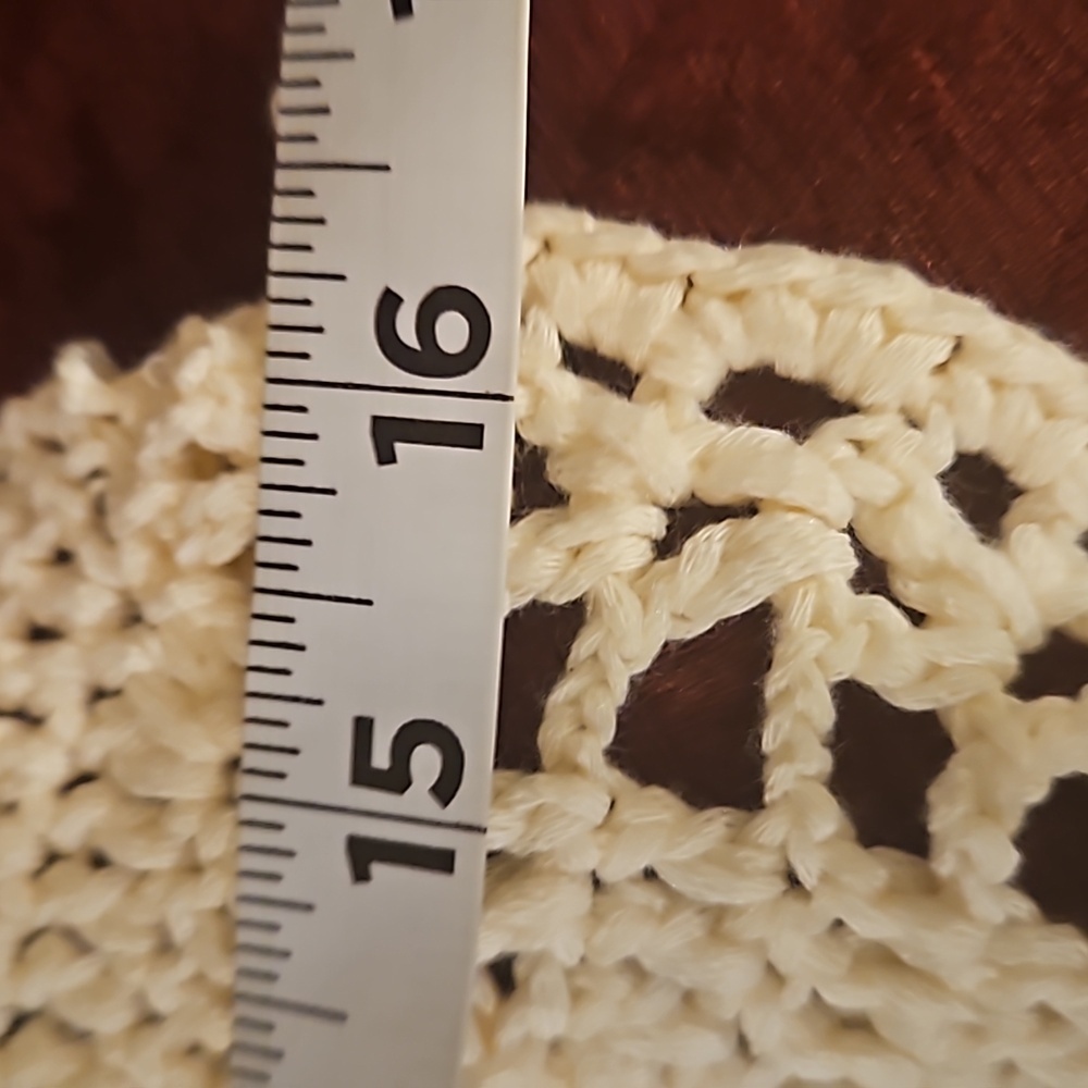 Hand Crafted Crochet Crop-Top Handmade Floral pattern Swim cover-up Cream #752 - Picture 16 of 17